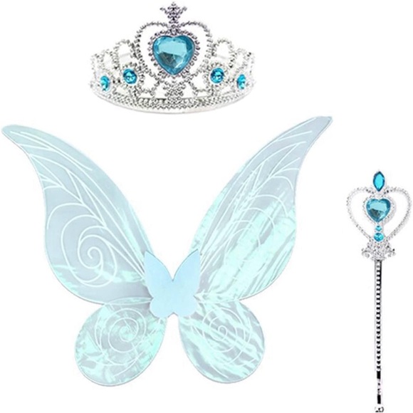 NWT 3 Piece Fairy Wings Set, Blue - Picture 3 of 3